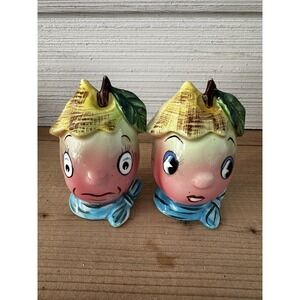 Vintage PY Anthropomorphic Peach Shakers